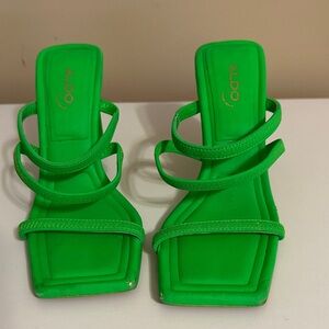 Aldo Neon Green Strappy Heels